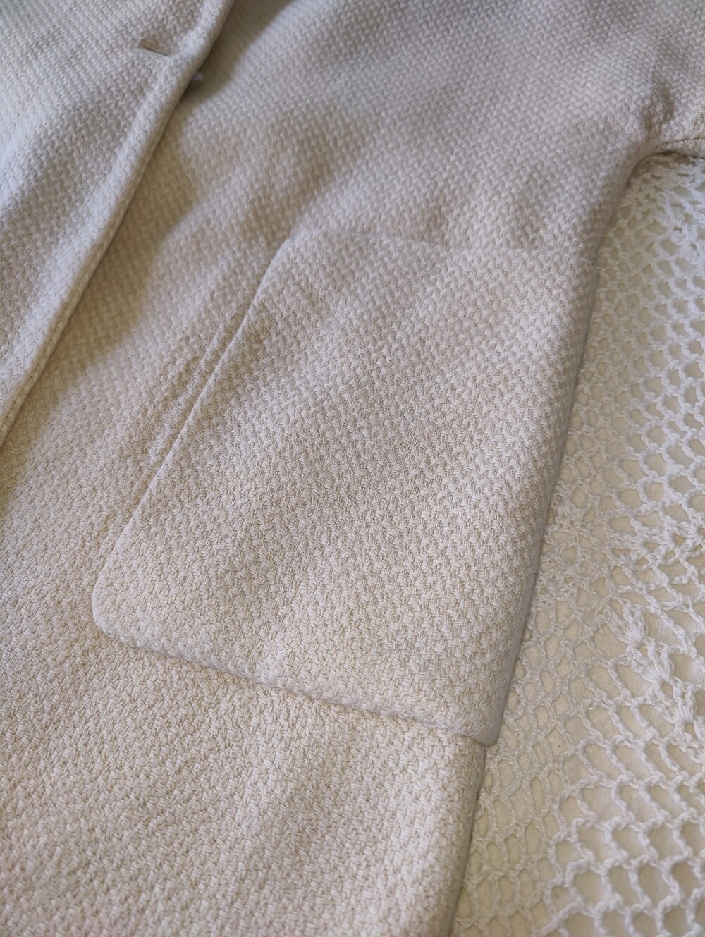 Massimo Dutti Cream and Beige Linen Coat - Picture 4 of 9